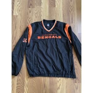 Cincinnati Bengals Pullover Windbreaker Jacket Embroidered Orange/Black XXL NFL